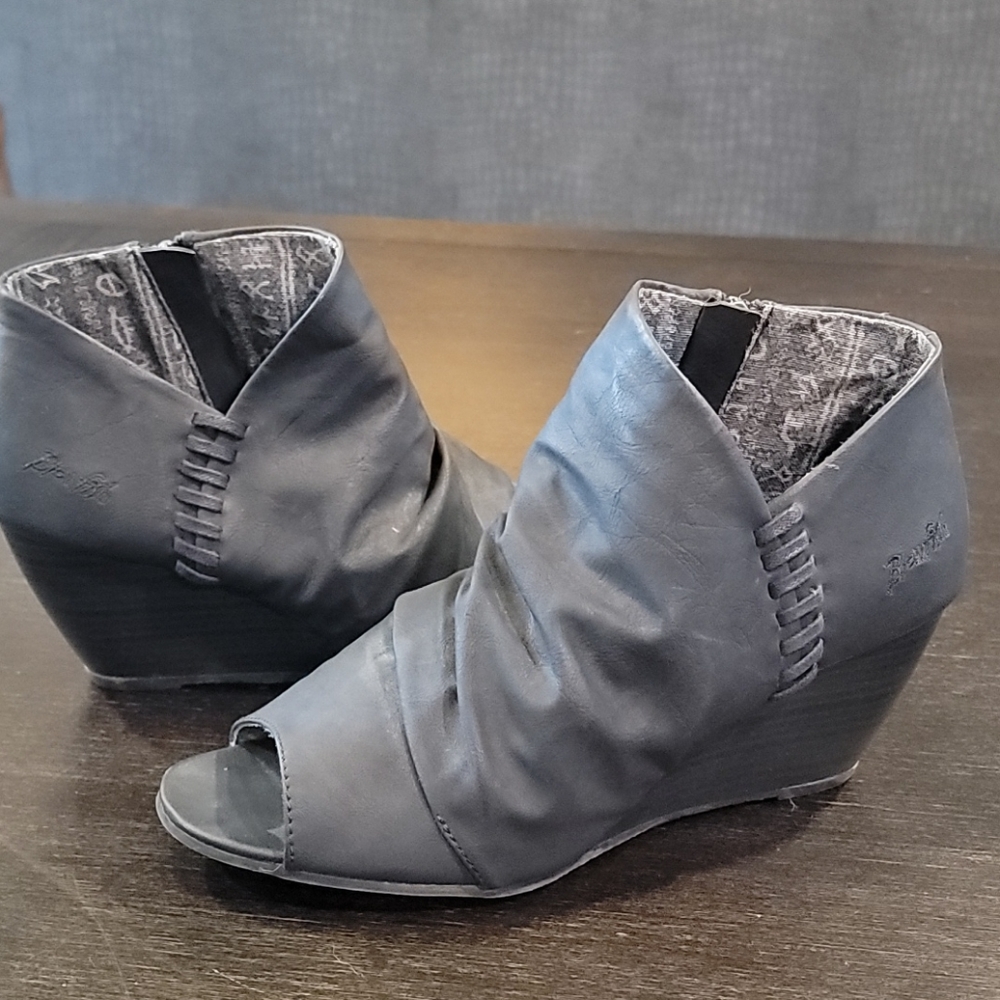 Black open toe Blowfish booties